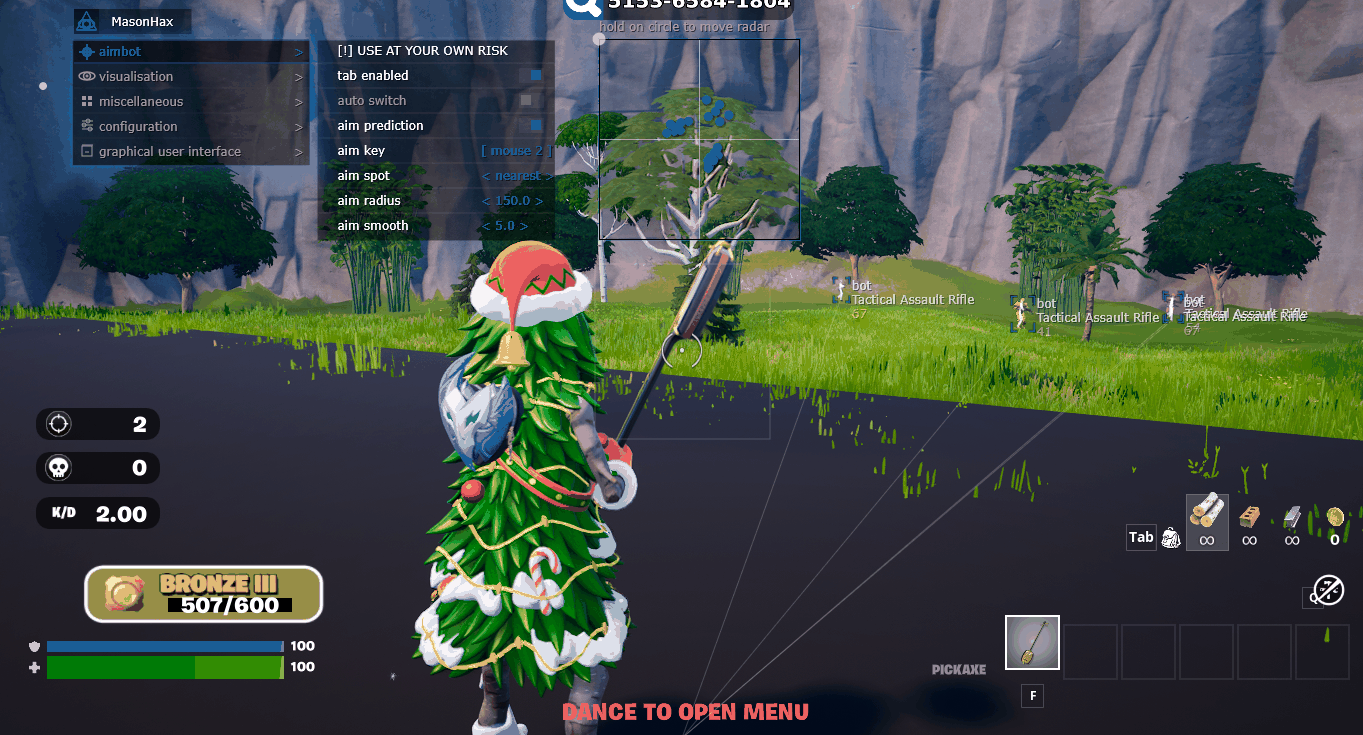 Mason Fortnite — скриншот чита в игре 3