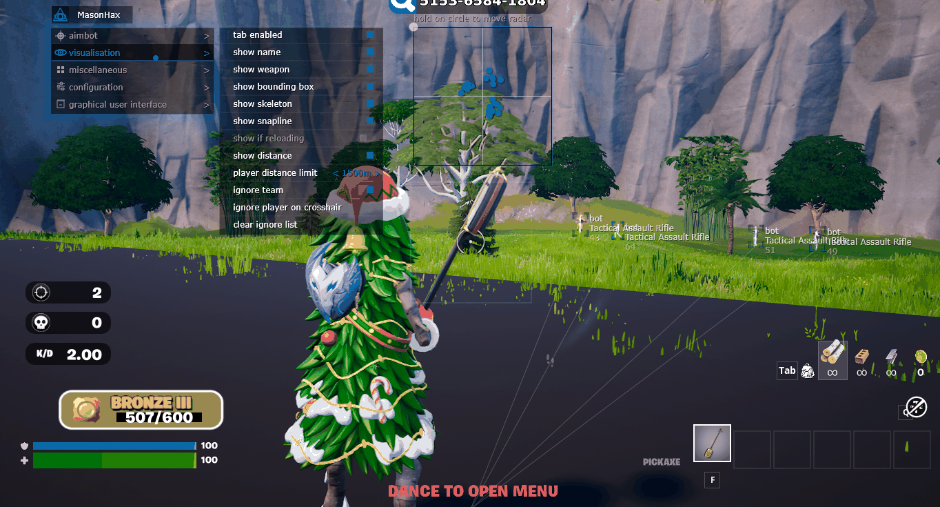 Mason Fortnite — скриншот чита в игре 5