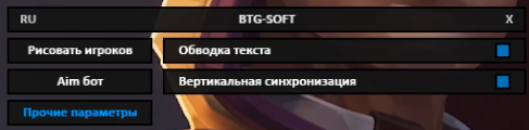 BTG чит для Valorant - скриншот меню 6